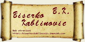 Biserko Kablinović vizit kartica